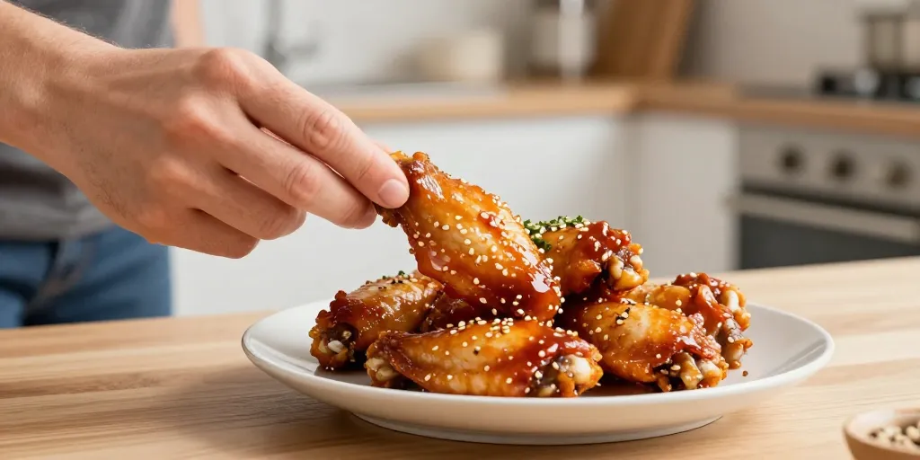 aileron de poulet en sauce