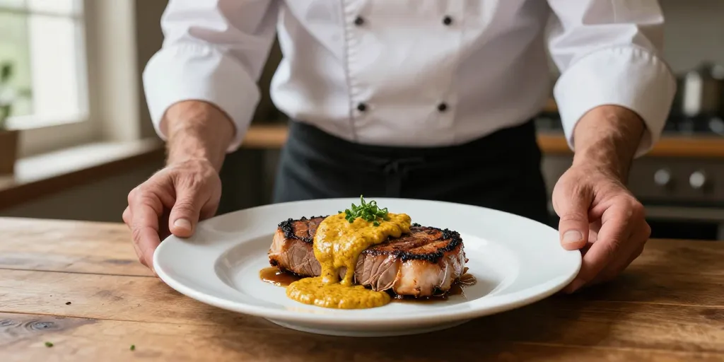araignée de porc sauce moutarde