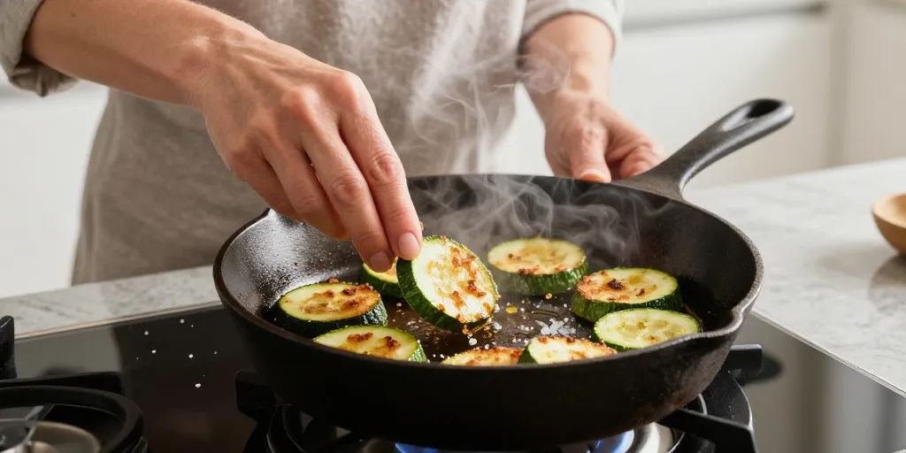 courgette frit à la poêle