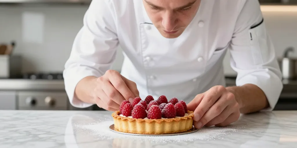 tarte sablée aux framboises