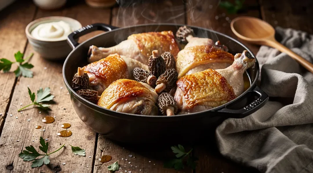 cuisses de poulet aux morilles