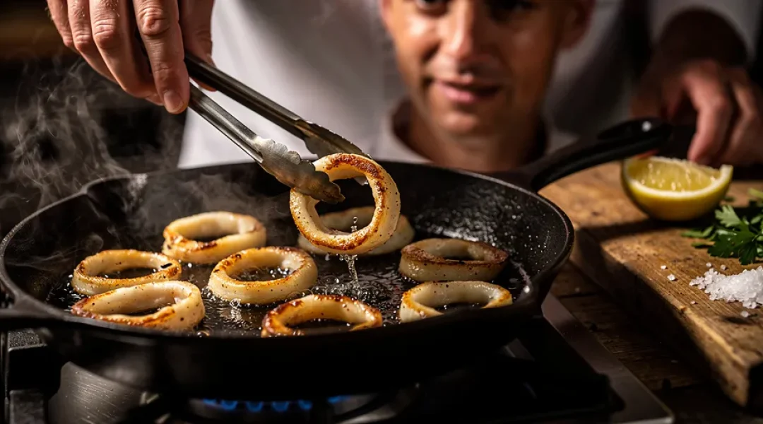 cuisson anneaux de calamars