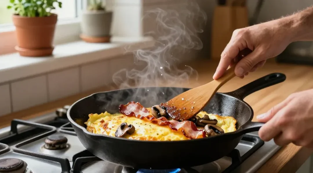 recette omelette lardon champignon
